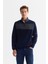 Erkek Lacivert Soğuğa Dayanıklı Fermuarlı Dik Yaka Polar Sweatshirt A42y1380 1
