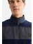 Erkek Lacivert Soğuğa Dayanıklı Fermuarlı Dik Yaka Polar Sweatshirt A42y1380 2