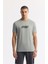 Erkek Gri Bisiklet Yaka Hareketli Hologram Baskılı Shoft Touch T-Shirt A51Y1031 1