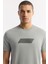 Erkek Gri Bisiklet Yaka Hareketli Hologram Baskılı Shoft Touch T-Shirt A51Y1031 2
