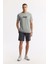 Erkek Gri Bisiklet Yaka Hareketli Hologram Baskılı Shoft Touch T-Shirt A51Y1031 5