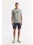 Erkek Gri Bisiklet Yaka Hareketli Hologram Baskılı Shoft Touch T-Shirt A51Y1031 6