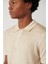 Erkek Bej 3 Düğmeli Garment Dyed Polo Yaka Triko T-Shirt A41Y5067 2