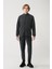 Erkek Antrasit Dik Yaka Baskılı Soft Touch Baskılı Sweatshirt A41y1225 6