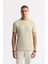 Erkek Bej Bisiklet Yaka Jakarlı T-shirt A41y1167 1
