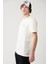 Erkek Beyaz Baskılı Bisiklet Yaka Soft Touch T-shirt A41y1328 5