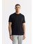 Erkek Siyah Bisiklet Yaka Baskılı T-Shirt A41Y1168 1