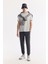 Erkek Açık Gri Bisiklet Yaka Baskılı Shoft Touch Flamlı T-Shirt A51Y1138 7