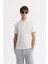 Erkek Beyaz Fermuarlı Polo Yaka Jakarlı T-Shirt A51Y1090 1