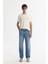 Erkek Mavi Tokyo Straight Fit Eskitme Yıkama Jean Pantolon A42Y3535 1