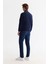 Erkek Lacivert Soğuğa Dayanıklı Fermuarlı Dik Yaka Polar Sweatshirt A42y1380 4