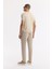 Erkek Bej Slim Fit Beli Lastikli Bi Stretch Chino Pantolon B003033 3