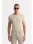 Erkek Bej Slim Fit Beli Lastikli Bi Stretch Chino Pantolon B003033 6