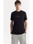 Erkek Siyah Bisiklet Yaka Hareketli Hologram Baskılı Shoft Touch T-Shirt A51Y1031 6
