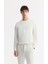 Erkek Beyaz Carrot Fit Klasik Bel Pamuklu Jersey Pantolon A51y3013 6