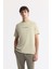 Erkek Bej Bisiklet Yaka Baskılı T-shirt A41y1168 1