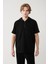 Erkek Siyah Kapüşonlu Jersey Garnili T-shirt A41y1233 3