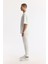 Erkek Beyaz Regular Fit Bisiklet Yaka Oversize Jakarlı T-shirt A51y1091 3