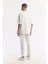 Erkek Beyaz Regular Fit Bisiklet Yaka Oversize Jakarlı T-shirt A51y1091 4
