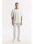 Erkek Beyaz Regular Fit Bisiklet Yaka Oversize Jakarlı T-shirt A51y1091 5