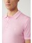 Erkek Pembe 3 Düğmeli Garment Dyed Polo Yaka Triko T-shirt A41y5067 2