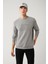 Erkek Gri Bisiklet Yaka Soft Touch Gofreli Sweatshirt A41y1235 1