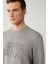 Erkek Gri Bisiklet Yaka Soft Touch Gofreli Sweatshirt A41y1235 2