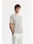 Erkek Beyaz Regular Fit Bisiklet Yaka Çizgili Jakarlı Ribana Detaylı T-shirt A51y1149 1