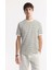 Erkek Beyaz Regular Fit Bisiklet Yaka Çizgili Jakarlı Ribana Detaylı T-shirt A51y1149 6