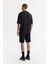 Erkek Siyah Bisiklet Yaka Oversize Göğsü Baskı Detaylı 2'İplik T-Shirt A51Y1095 4