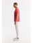 Erkek Kırmızı Regular Fit %100 Pamuk Hızlı Kuruyan Kıvrılmayan Polo Yaka T-Shirt B001032 3