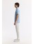 Erkek Açık Mavi Regular Fit %100 Pamuk Hızlı Kuruyan Kıvrılmayan Polo Yaka T-Shirt B001032 3