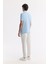 Erkek Açık Mavi Regular Fit %100 Pamuk Hızlı Kuruyan Kıvrılmayan Polo Yaka T-Shirt B001032 4