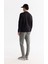 Erkek Siyah Bisiklet Yaka Kolay Ütülenebilir Pamuklu Sweatshirt A42y1270 4