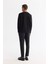 Erkek Siyah Bisiklet Yaka Pamuklu Baskılı Elastan Sweatshirt A42y1227 4