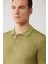 Erkek Haki 3 Düğmeli Garment Dyed Polo Yaka Triko T-shirt A41y5067 2