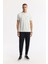 Erkek Ekru Düğmeli Polo Yaka Soft Touch Logo Detaylı T-Shirt A51Y1000 6