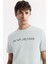 Erkek Mint Yeşil Bisiklet Yaka Reflektörlü Bi Stretch Interlok T-shirt A51y1037 2