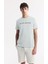 Erkek Mint Yeşil Bisiklet Yaka Reflektörlü Bi Stretch Interlok T-shirt A51y1037 5