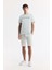 Erkek Mint Yeşil Bisiklet Yaka Reflektörlü Bi Stretch Interlok T-shirt A51y1037 6