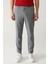 Erkek Gri Slim Fit Beli Lastikli 360 Derece Esnek Teknik Kumaş Pantolon A41y3077 2
