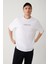 Erkek Beyaz %100 Pamuk Bisiklet Yaka Baskılı T-shirt A41y1173 1