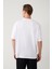 Erkek Beyaz %100 Pamuk Bisiklet Yaka Baskılı T-shirt A41y1173 4