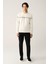 Erkek Beyaz Bisiklet Yaka Interlok Baskılı Sweatshirt A41y1241 5
