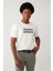 Erkek Beyaz Soft Touch Hologram Baskılı Bisiklet Yaka T-Shirt A41Y1335 1