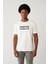 Erkek Beyaz Soft Touch Hologram Baskılı Bisiklet Yaka T-Shirt A41Y1335 3