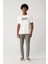 Erkek Beyaz Soft Touch Hologram Baskılı Bisiklet Yaka T-Shirt A41Y1335 5