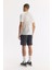 Erkek Beyaz Regular Fit Bisiklet Yaka Geometrik Desenli Teknik Kumaş Detaylı T-shirt A51y1151 4
