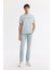 Erkek Gri Regular Fit Bisiklet Yaka Reflektörlü Bi Stretch İnterlok T-Shirt A51Y1037 6