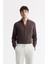 Erkek Kırık Beyaz Relaxed Fit Beli Bağcıklı Keten Karışımlı Chino Pantolon B003036 7